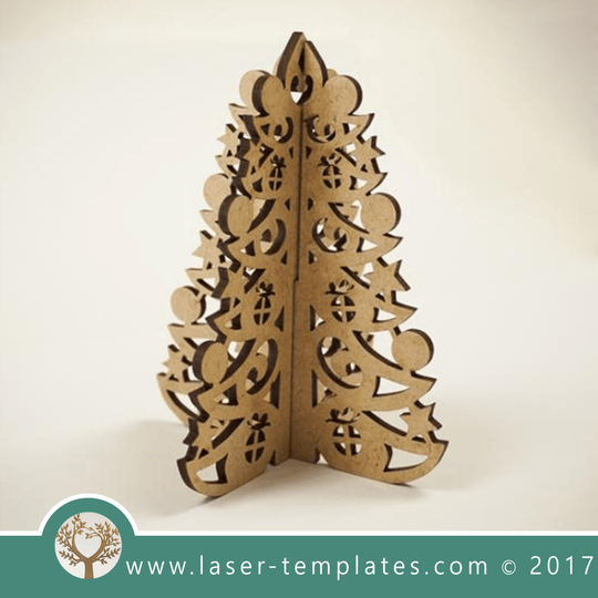 Christmas Laser cut tree template. Online 3d vector design download