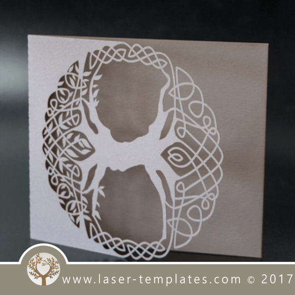 Laser cut template, wedding invite card, Get online now, free vector designs every day. Tree invite l.