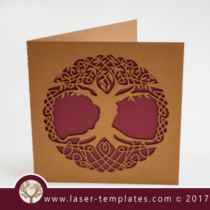 Laser cut template, wedding invite card, Get online now, free vector designs every day. Tree invite.
