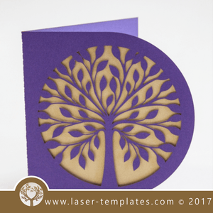Laser cut template, wedding invite card, Get online now, free vector designs every day. Tree invite Vll.