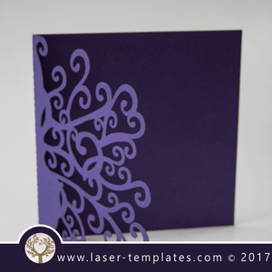 Laser cut template, wedding invite card, Get online now, free vector designs every day. Tree invite Xl.