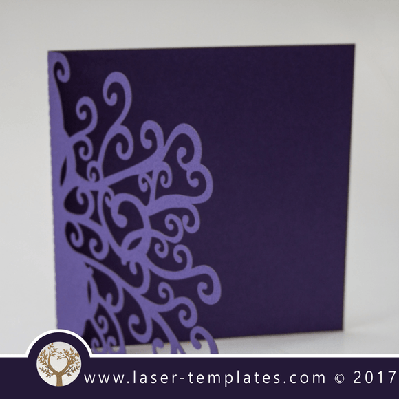 Laser cut template, wedding invite card, Get online now, free vector designs every day. Tree invite Xl.