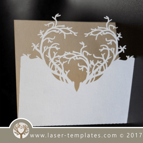 Laser cut template, wedding invite card, Get online now, free vector designs every day. Tree invite Xll.