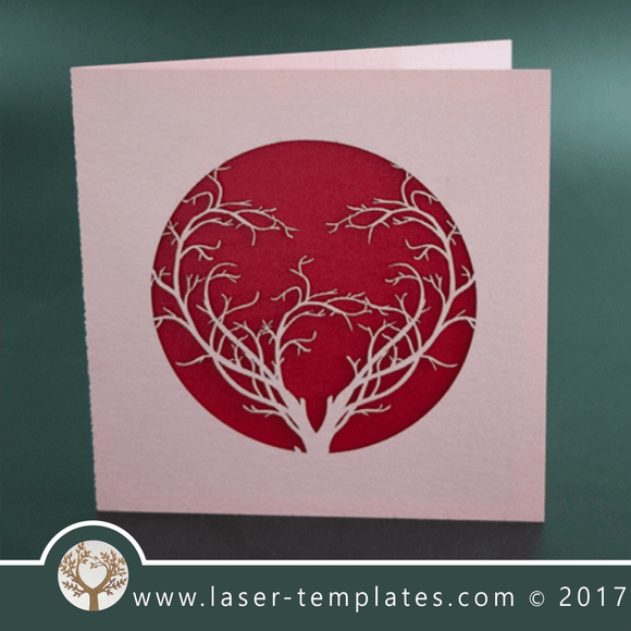 Laser cut template, wedding invite card, Get online now, free vector designs every day. tree invite Xlll.