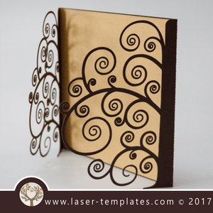 Laser cut template, wedding invite card, Get online now, free vector designs every day. tree invite XV