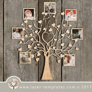 Tree Photo Frame Template, Online Laser Cut Design Store.