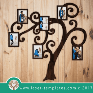 Tree Photo Frame 2 Template, Online Laser Cut Design Store.