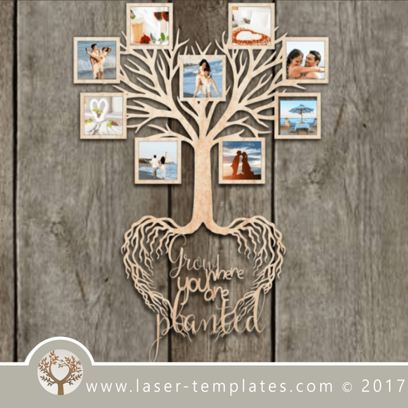 tree photo frame template, online laser cut design store