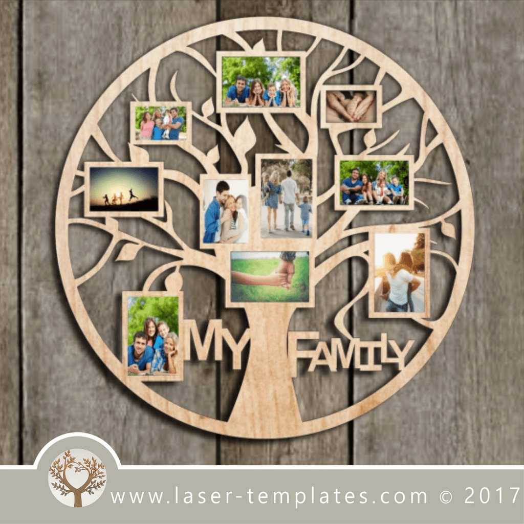 Photo frame tree template, online laser cut design store. – Laser Ready ...