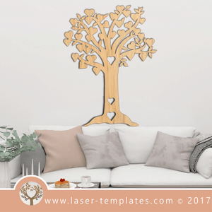 Laser Cut Tree Wall Decoration Flat Template, Download Vector Designs.