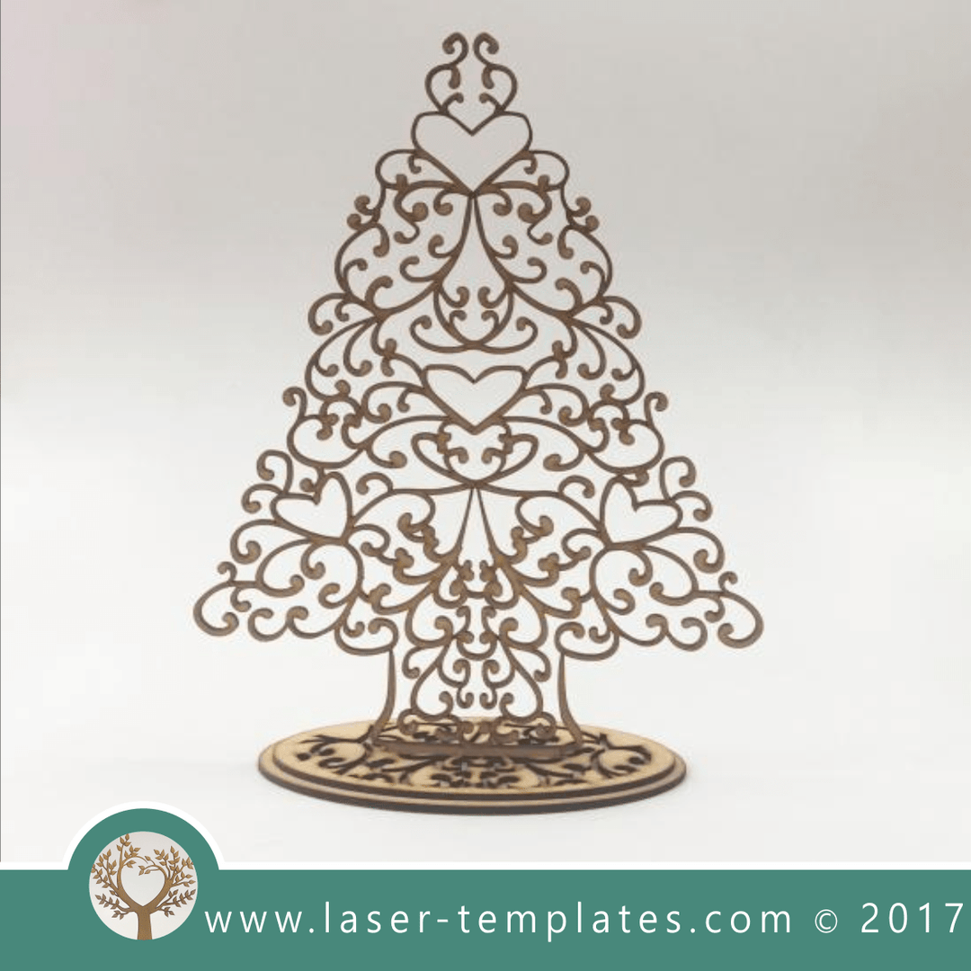 Christmas Laser cut tree template. Online 3d vector design download ...