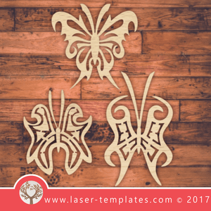 Butterfly template for laser cutting. Vector online store. Free designs. Tribal b-flies.
