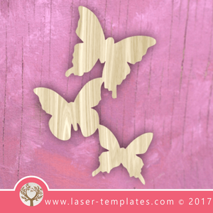 Butterfly laser cut template, download design.