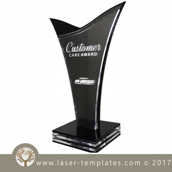 Trophy Template, laser cut Vector online store. Free designs every day. Customer Award.