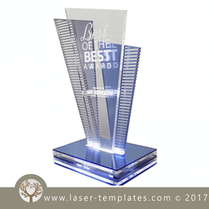 Trophy Template, laser cut Vector online store. Free designs every day. SkyscraperAward.