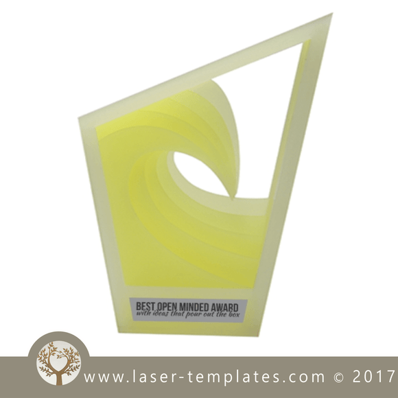 Trophy Template, laser cut Vector online store. Free designs every day. Wave Trophy.