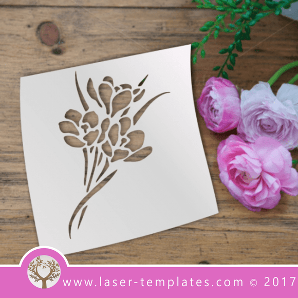Tulip Bouquet flower STENCIL template. Laser cut stencils. Vector online store, free designs. Tulip bouquet