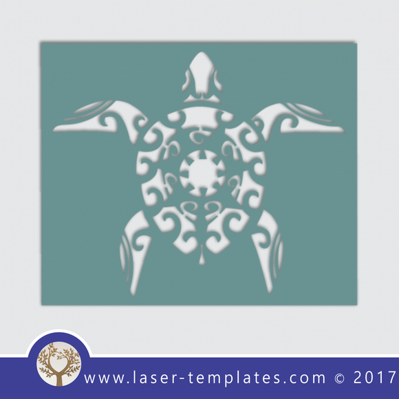 Turtle stencil template, online laser cut design store. Download Vector patterns.