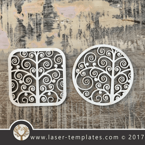 Laser cut coaster template. Twirl circle design, free Vector patterns every day. Twirl coaster