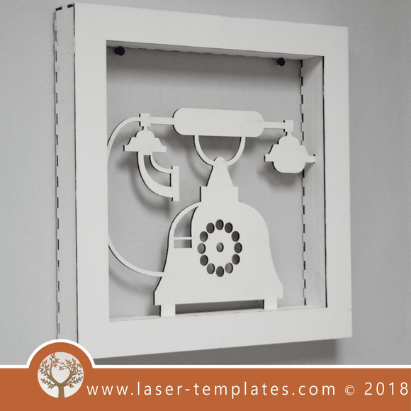 Vintage Telephone Frame Download. Laser Cut Template Online Store.