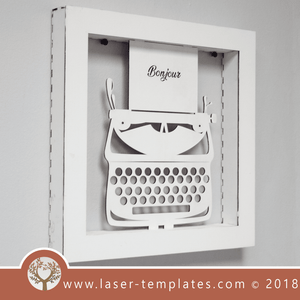 Vintage Typewriter Frame Download. Laser Cut Template Online Store.