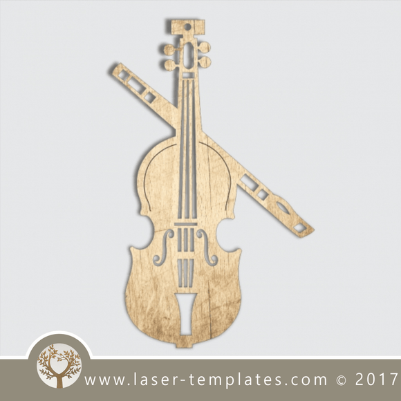 Violin musical template,online vector design store for laser cut templates.