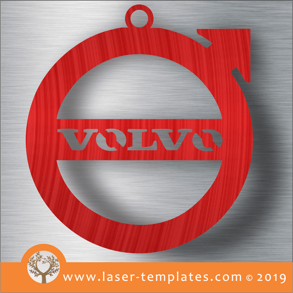 Laser cut template for Volvo Key Ring
