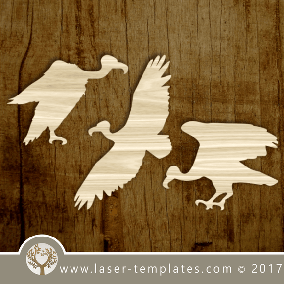 Bird silhouette template for laser cutting. Online store for laser cut patterns. Free laser cut designs every day. Vulture Wallart.