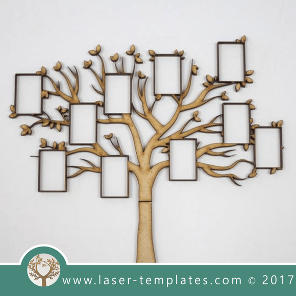 Laser cut photo frame tree template. Vector design download free patterns every day. Wall Decor Photo Tree.