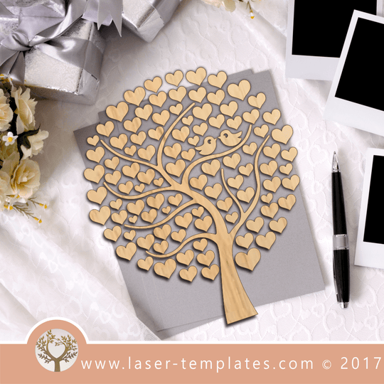 Laser Cut Wedding Guest Tree Template, Download Vector Designs Online 