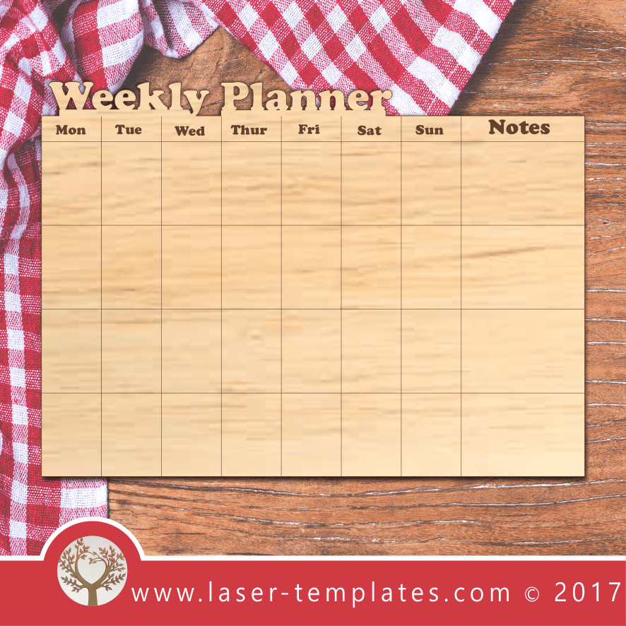 Laser Cut Weekly Planner Template, Download Laser Ready Vector Design ...