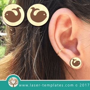 Laser Cut Whale Earrings Template, Download Laser Ready Vector Design.