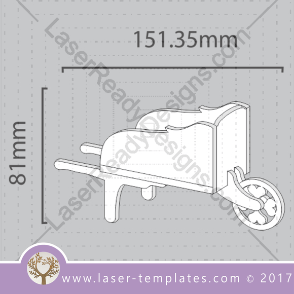  Wheelbarrow laser cut template, download vector designs