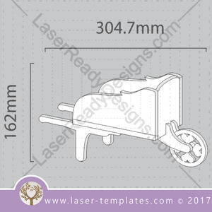  Wheelbarrow laser cut template, download vector designs