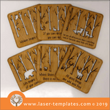 Laser cut template for Wild Coaster Set of 6 - Inspirational