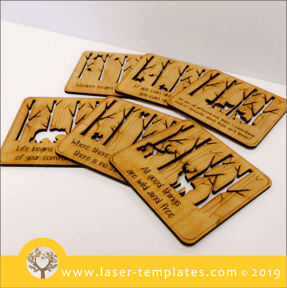 Laser cut template for Wild Coaster Set of 6 - Inspirational