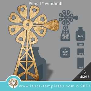 Laser cut flower pot template, use it for pencils, act. 3 different inner sizes. download free Vector designs every day. Windmill 1