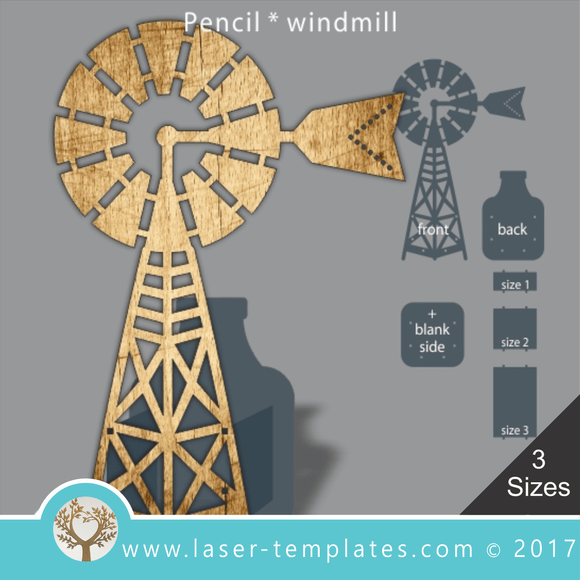 Laser cut flower pot template, use it for pencils, act. 3 different inner sizes. download free Vector designs every day. Windmill 2