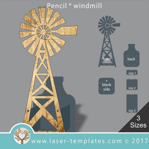 Laser cut flower pot template, use it for pencils, act. 3 different inner sizes. download free Vector designs every day. windmill 5