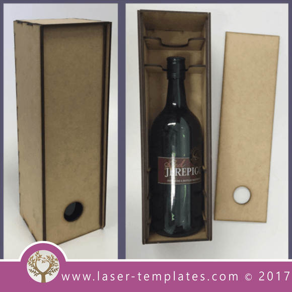 Wine wooden box 3mm template. Online store for laser cut patterns, free vector designs every day.