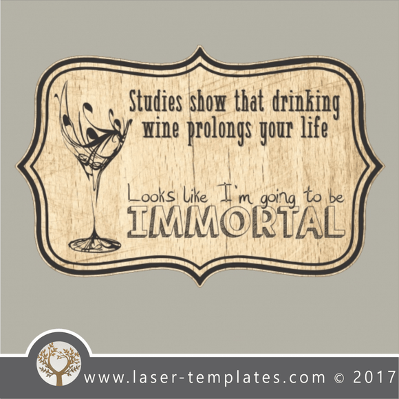 Wine bar funny sign template, online vector design store, laser cut and engraving 