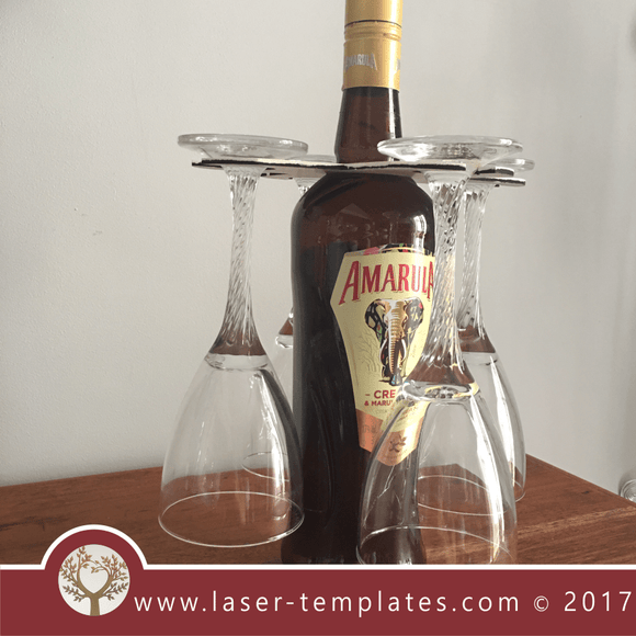 Laser Cut Wineglass Holder For 4 Template, Download Vector Designs.