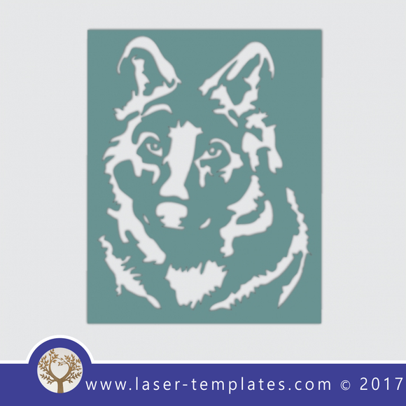 Wolf stencil template, online laser cut design store. Download Vector patterns.