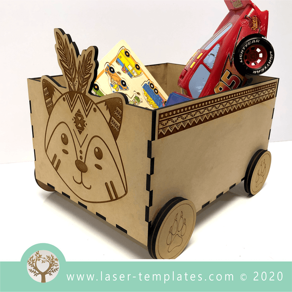 Laser Cut Ready Wolf Toy Box Vector File