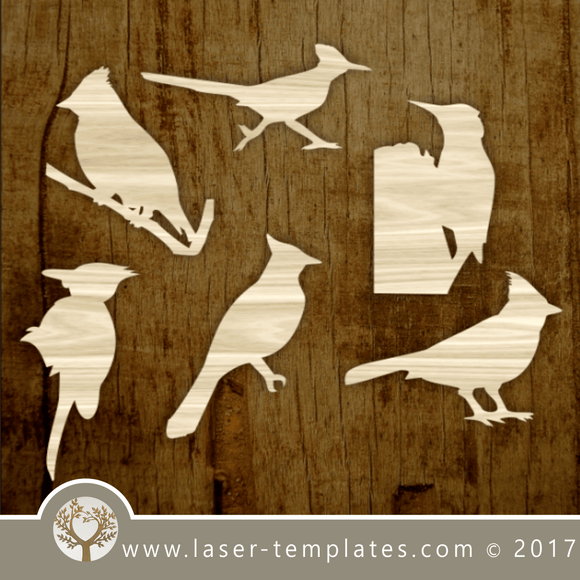 Woodpecker template for laser cutting. Online store for laser cut patterns. Free laser cut designs every day. Woodpecker Set.