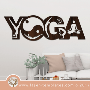 Yoga Laser Cut Template Wall Quote, Download Vector Designs.