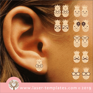 Roxy New Earrings - Pineapple - Set of 7 Laser cut template for Earrings - Pineapple - Set of 7