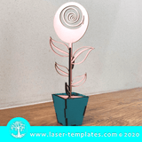 Shon New 3D Flower with Teachers Message 3 Laser cut Template for 3D Flower with Teachers Message 3