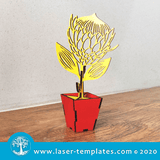 Shon New 3D Protea with Teachers Message 1 Laser cut Template for 3D Protea with Teachers Message 1