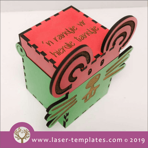 Shon New 3mm 3D Kids Tooth Fairy - Mouse Box - Afrikaans Laser cut template for 3mm 3D Kids Tooth Fairy - Mouse Box - Afrikaans